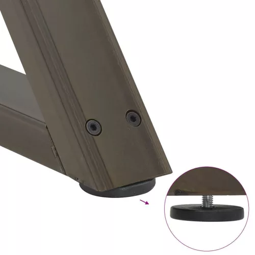  2 db natúr acél dohányzóasztal láb 50 x (30-31,3) cm acél