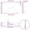  2 db natúr acél dohányzóasztal láb 50 x (30-31,3) cm acél