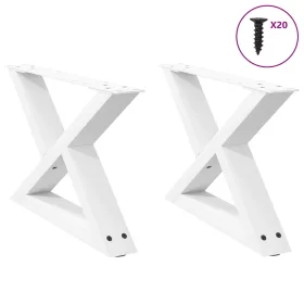    2 db fehér dohányzóasztal láb 60 x (30-31,3) cm acél dohányzóasztal láb