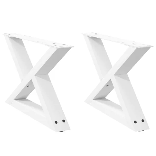 2 db fehér dohányzóasztal láb 60 x (30-31,3) cm acél dohányzóasztal láb