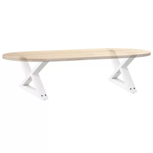  2 db fehér dohányzóasztal láb 60 x (30-31,3) cm acél dohányzóasztal láb