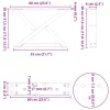  2 db fehér dohányzóasztal láb 60 x (30-31,3) cm acél dohányzóasztal láb