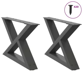    2 db antracitszürke acél dohányzóasztal láb 60 x (30-31,3) cm