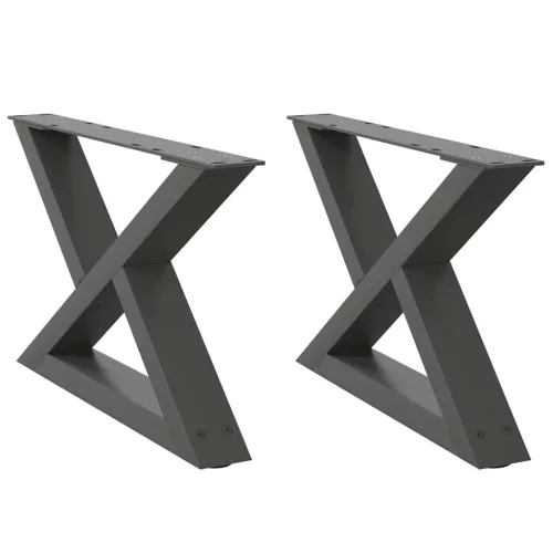  2 db antracitszürke acél dohányzóasztal láb 60 x (30-31,3) cm