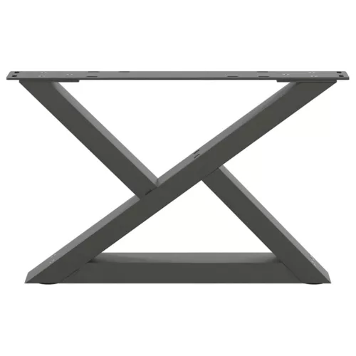  2 db antracitszürke acél dohányzóasztal láb 60 x (30-31,3) cm