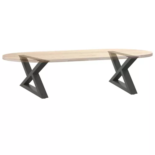  2 db antracitszürke acél dohányzóasztal láb 60 x (30-31,3) cm