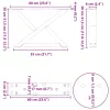  2 db antracitszürke acél dohányzóasztal láb 60 x (30-31,3) cm