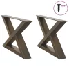  2 db natúr acél dohányzóasztal láb 60 x (30-31,3) cm acél