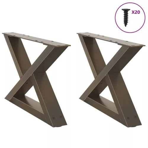  2 db natúr acél dohányzóasztal láb 60 x (30-31,3) cm acél