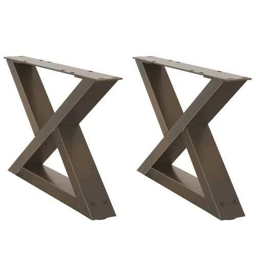 2 db natúr acél dohányzóasztal láb 60 x (30-31,3) cm acél