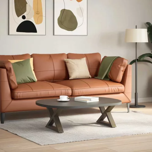  2 db natúr acél dohányzóasztal láb 60 x (30-31,3) cm acél