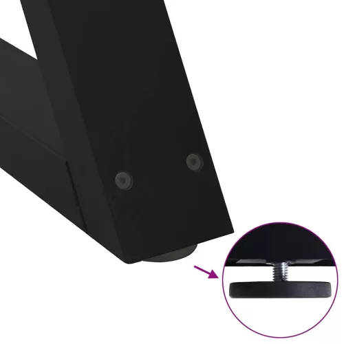  2 db fekete acél dohányzóasztal láb 70 x (30-31,3) cm