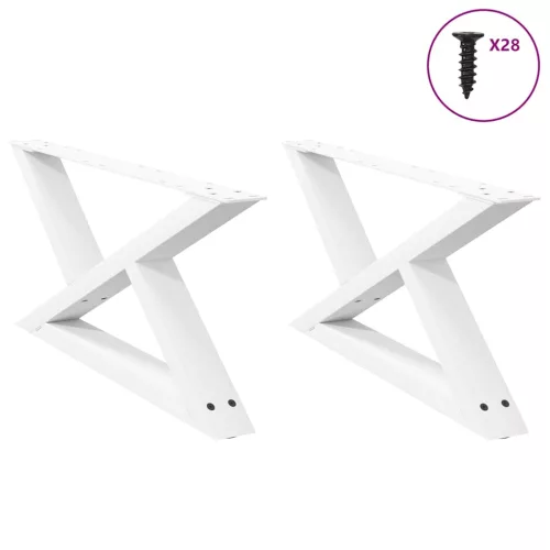  2 db fehér dohányzóasztal láb 70 x (30-31,3) cm acél dohányzóasztal láb
