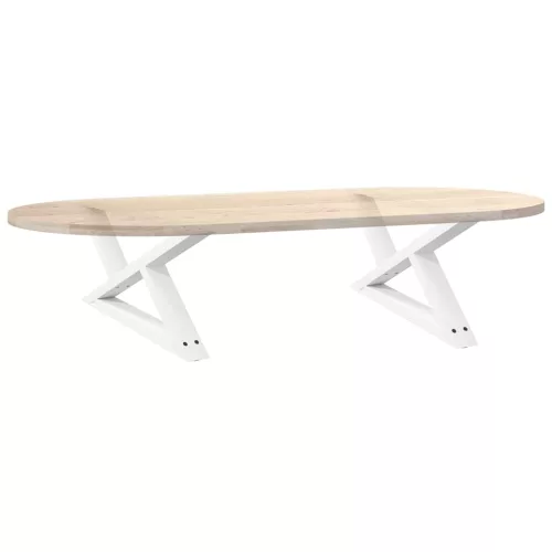  2 db fehér dohányzóasztal láb 70 x (30-31,3) cm acél dohányzóasztal láb