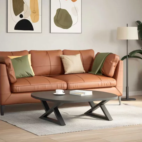  2 db antracitszürke acél dohányzóasztal láb 70 x (30-31,3) cm