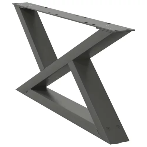  2 db antracitszürke acél dohányzóasztal láb 70 x (30-31,3) cm