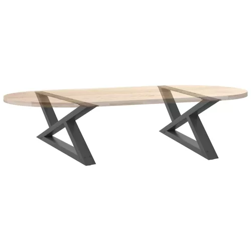  2 db antracitszürke acél dohányzóasztal láb 70 x (30-31,3) cm