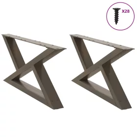    2 db natúr acél dohányzóasztal láb 70 x (30-31,3) cm acél
