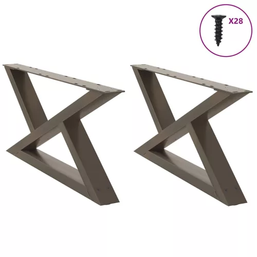  2 db natúr acél dohányzóasztal láb 70 x (30-31,3) cm acél