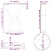  2 db fekete acél dohányzóasztal láb 28 x (42-43,3) cm