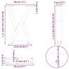  2 db antracitszürke acél dohányzóasztal láb 28 x (42-43,3) cm