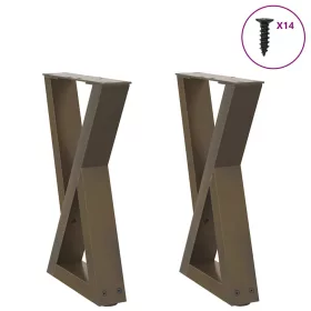    2 db natúr acél dohányzóasztal láb 28 x (42-43,3) cm acél