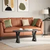  2 db fekete acél dohányzóasztal láb 38 x (42-43,3) cm