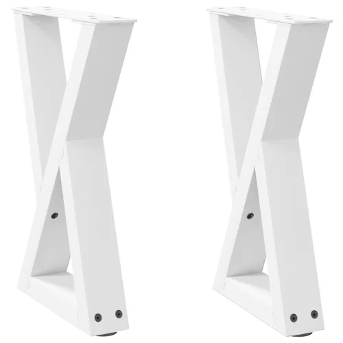  2 db fehér dohányzóasztal láb 38 x (42-43,3) cm acél dohányzóasztal láb