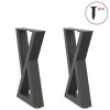  2 db antracitszürke acél dohányzóasztal láb 38x(42-43,3) cm
