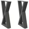  2 db antracitszürke acél dohányzóasztal láb 38x(42-43,3) cm