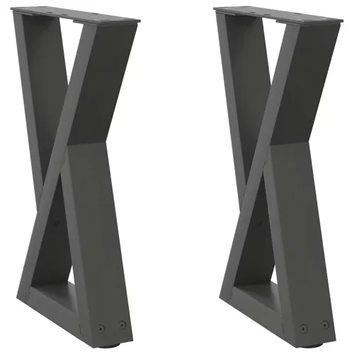  2 db antracitszürke acél dohányzóasztal láb 38x(42-43,3) cm