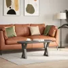  2 db antracitszürke acél dohányzóasztal láb 38x(42-43,3) cm