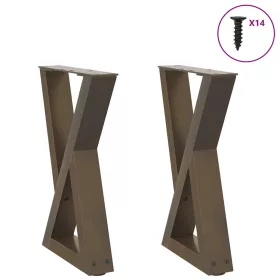    2 db natúr acél dohányzóasztal láb 38x(42-43,3) cm acél