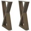  2 db natúr acél dohányzóasztal láb 38x(42-43,3) cm acél