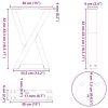  2 db natúr acél dohányzóasztal láb 38x(42-43,3) cm acél