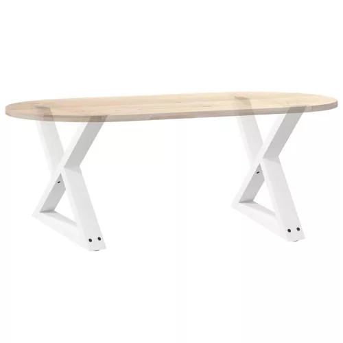  2 db fehér dohányzóasztal láb 50 x (42-43,3) cm acél dohányzóasztal láb