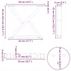  2 db fehér dohányzóasztal láb 50 x (42-43,3) cm acél dohányzóasztal láb