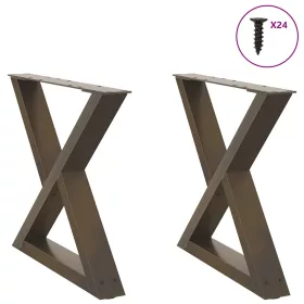    2 db natúr acél dohányzóasztal láb 50 x (42-43,3) cm acél