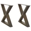  2 db natúr acél dohányzóasztal láb 50 x (42-43,3) cm acél
