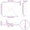  2 db fekete acél dohányzóasztal láb 60 x (42-43,3) cm