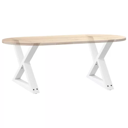  2 db fehér dohányzóasztal láb 60 x (42-43,3) cm acél dohányzóasztal láb