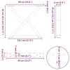  2 db fehér dohányzóasztal láb 60 x (42-43,3) cm acél dohányzóasztal láb