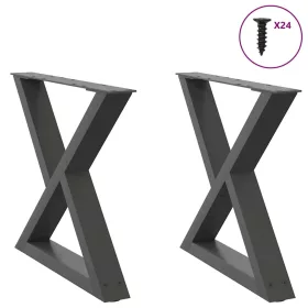    2 db antracitszürke acél dohányzóasztal láb 60 x (42-43,3) cm