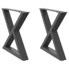  2 db antracitszürke acél dohányzóasztal láb 60 x (42-43,3) cm