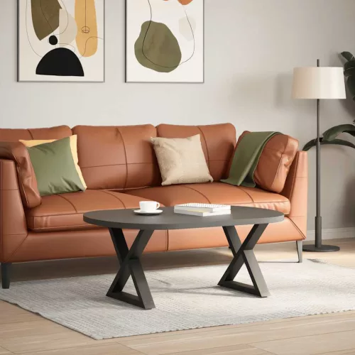  2 db antracitszürke acél dohányzóasztal láb 60 x (42-43,3) cm