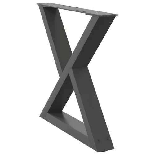  2 db antracitszürke acél dohányzóasztal láb 60 x (42-43,3) cm