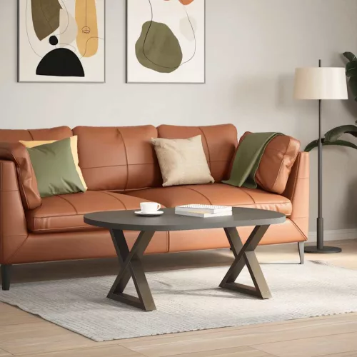  2 db natúr acél dohányzóasztal láb 60 x (42-43,3) cm acél