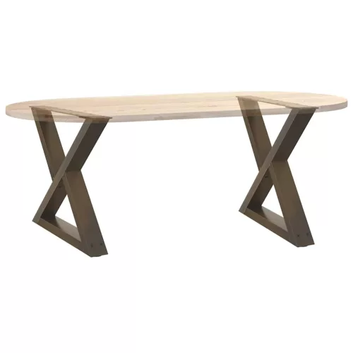  2 db natúr acél dohányzóasztal láb 60 x (42-43,3) cm acél