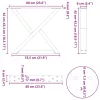  2 db natúr acél dohányzóasztal láb 60 x (42-43,3) cm acél