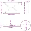  2 db fekete acél dohányzóasztal láb 70 x (42-43,3) cm